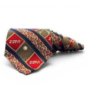 VTG ESPN by Wemco New Orleans Golfing Necktie Golf Club Ball Mens Tie 100% Silk